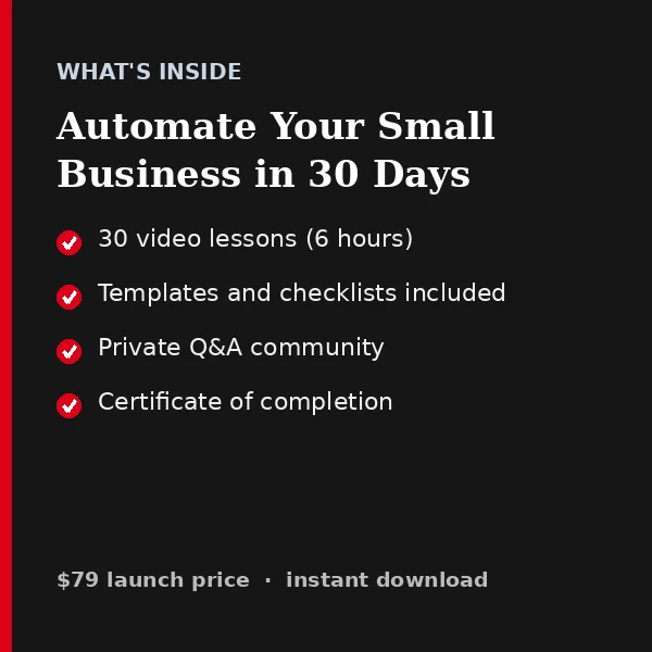 What's inside Automate Your Small Business in 30 Days