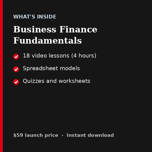 What's inside Business Finance Fundamentals