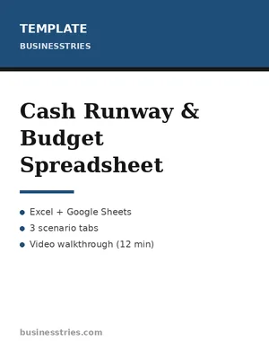 Cash Runway & Budget Spreadsheet cover