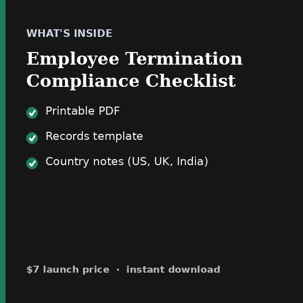 What's inside Employee Termination Compliance Checklist