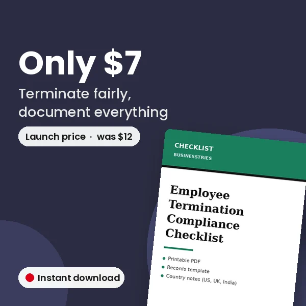 Employee Termination Compliance Checklist